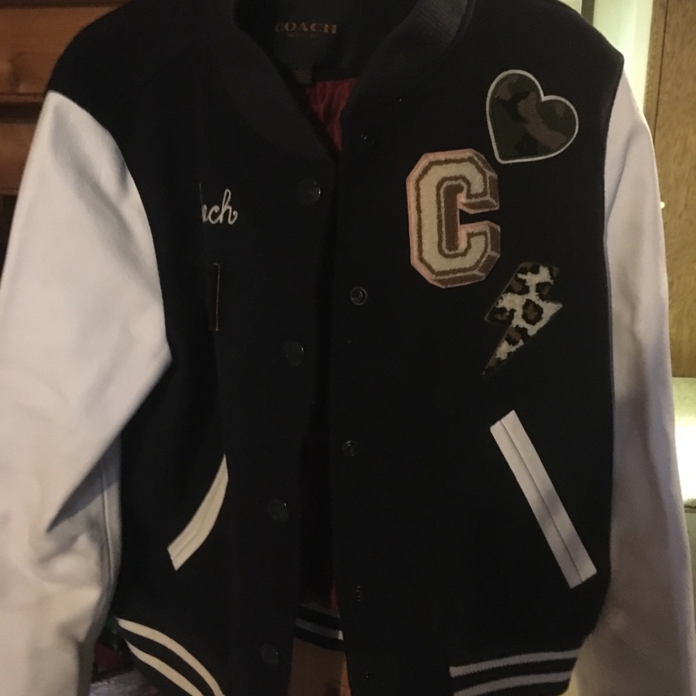 Coach jacket with leather sleeves